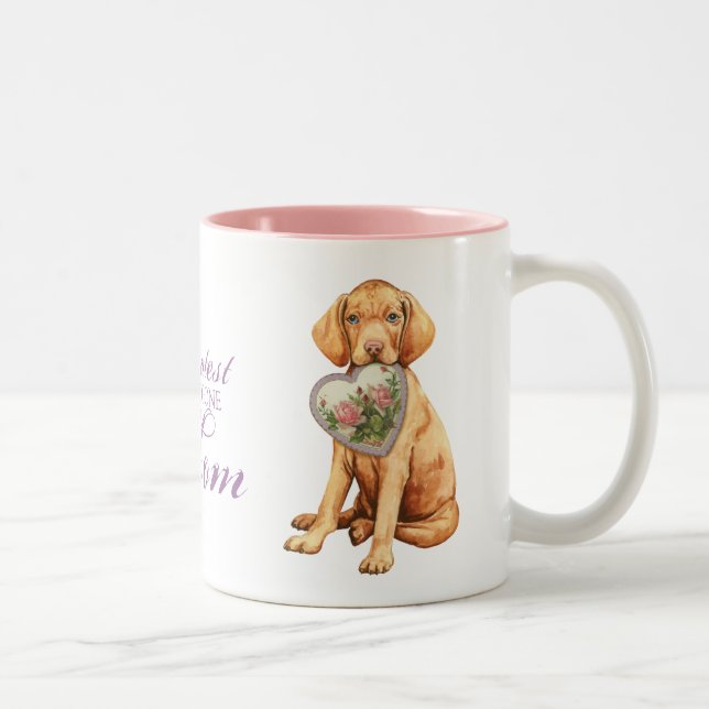 Vizsla Heart Mamma Två-Tonad Mugg (Höger)