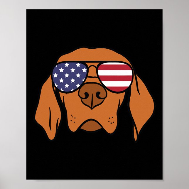Vizsla Hund 4 juli Poster (Framsidan)