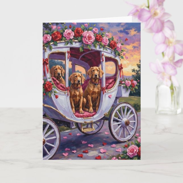 Vizsla Hund Alla Hjärtans Dag Kort (Orkide)