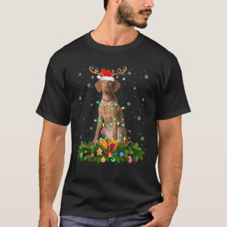 Vizsla Hund älskare Reindeer Santa Hat Vizsla Chri T Shirt