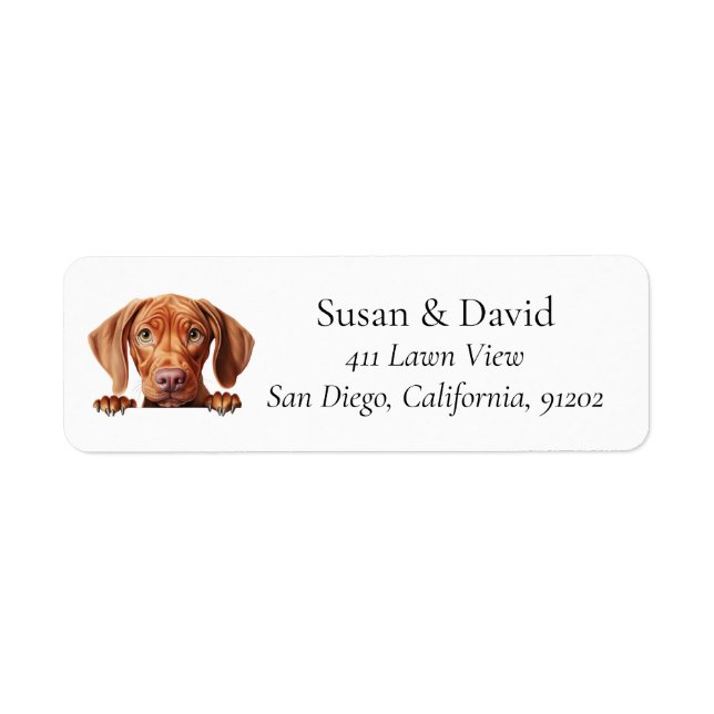 Vizsla Hund aveln Djurälskares Returadress Etikett (Framsidan)