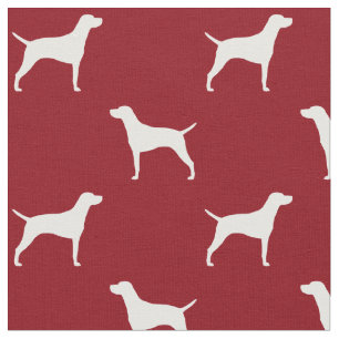 Vizsla Hund aveln Silhouettes Mönster Red och Whi Tyg