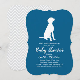 Vizsla Hund Baby Shower Boy Blue Inbjudningar