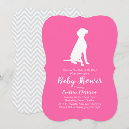 Vizsla Hund Baby Shower Girl Rosa Inbjudningar