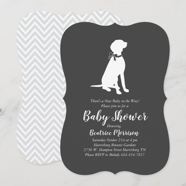 Vizsla Hund Baby Shower Kön Neutral Inbjudningar (Fram/baksida)