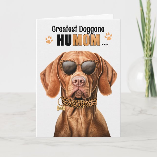 Vizsla Hund Best HuMOM Aldrig Mors dag Helgkort (Framsida)