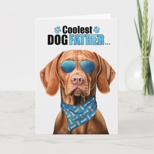 Vizsla Hund Coolest Pappa AldriFars dag Helgkort (Framsida)