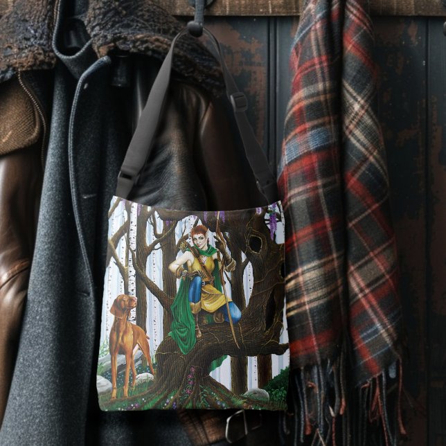 Vizsla Hund Elf Forest Axelväska (Skapare uppladdad)