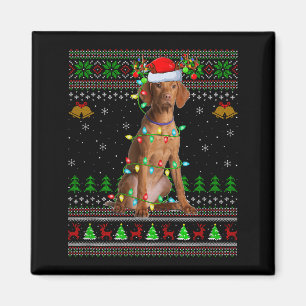 Vizsla Hund Fula Jultröjor Högtid Santa X Magnet