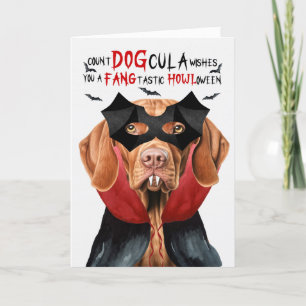 Vizsla Hund Funny Count DOGcula Halloween Helgkort