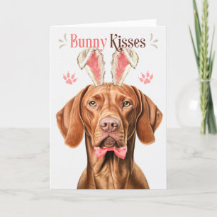 Vizsla Hund i Bunny Öron för Påsk Helgkort