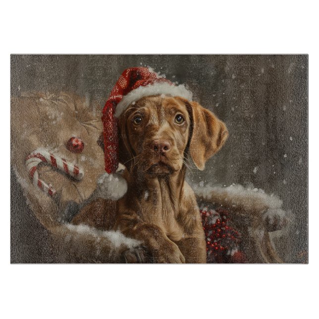 Vizsla Hund jul Festive (Framsidan)