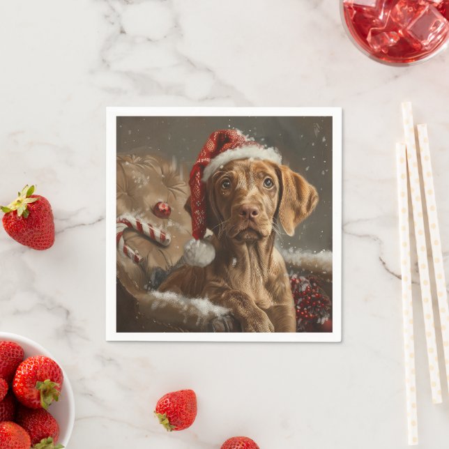 Vizsla Hund jul Festive Pappersservett (Insitu)