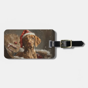 Vizsla Hund Jul Festlig Bagagebricka