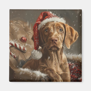 Vizsla Hund Jul Festlig Magnet