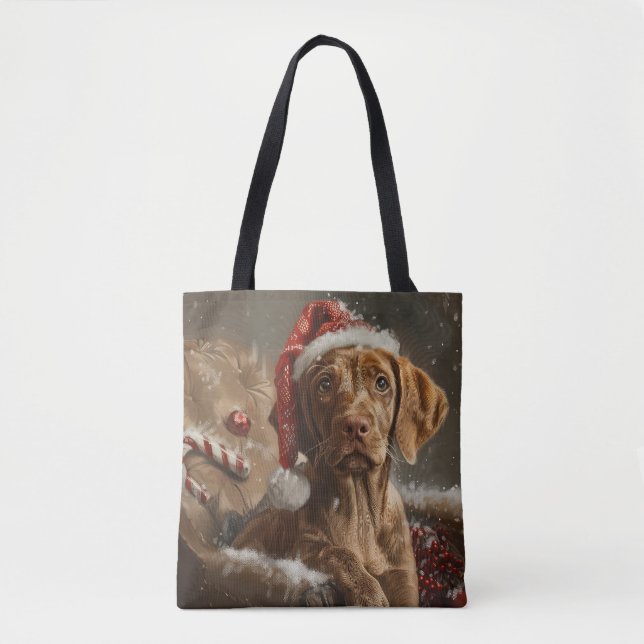 Vizsla Hund Jul Festlig  Tygkasse (Framsida)