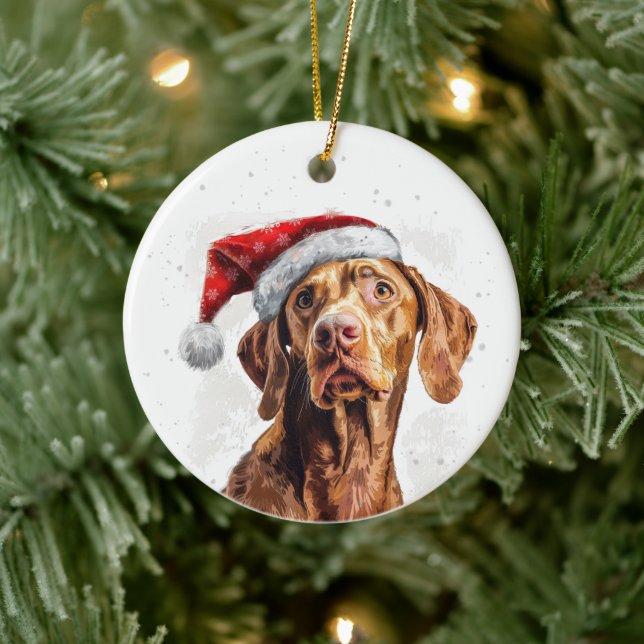 Vizsla Hund Jul Personlig Julgransprydnad Keramik (Träd)