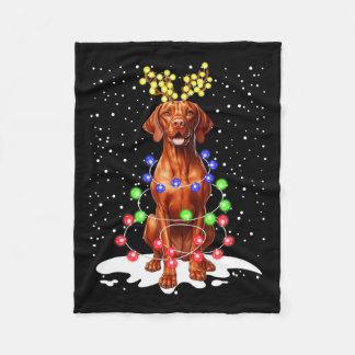 Vizsla Hund Julafton Ugly jul Ljus Fleecefilt
