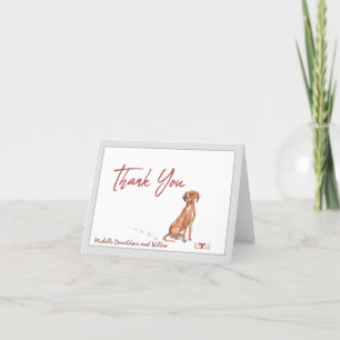 Vizsla Hund Personlig & Bone Red Ribbon Tack Kort