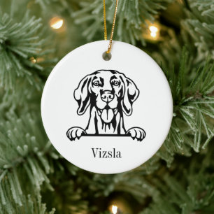 Vizsla hund Personlig Husdjur Ornament, Anpassad H Julgransprydnad Keramik
