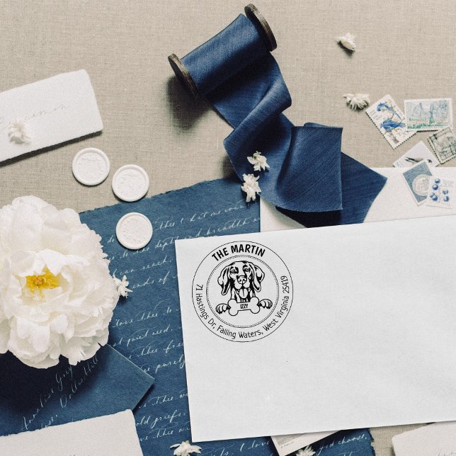 Vizsla Hund Returadress Family Stämpel (Skapare uppladdad)