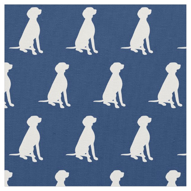 Vizsla Hund Silhouette Pet Navy Blue Tyg (Närbild)