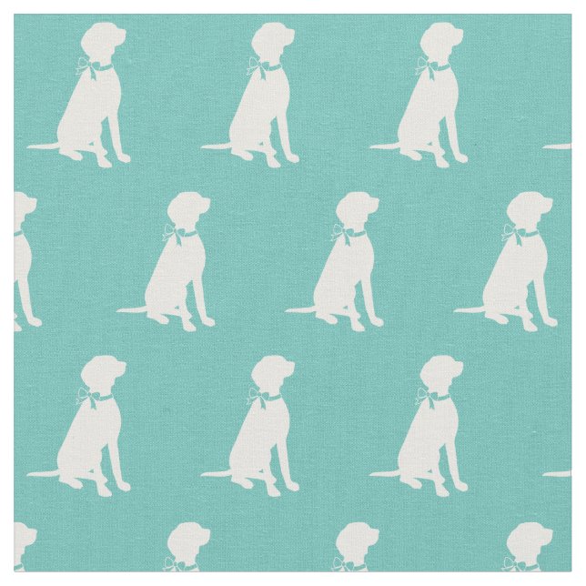 Vizsla Hund Silhouette Pet Teal Tyg (Närbild)