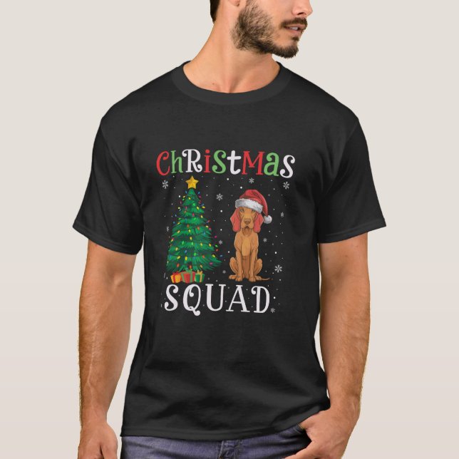Vizsla Hund Squad Boys Girls Kids Julgran Li T Shirt (Framsida)