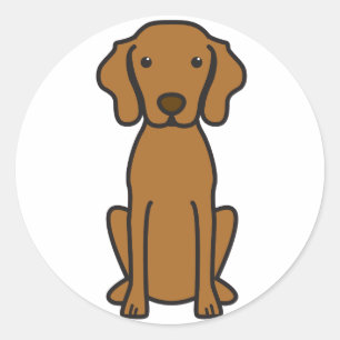Vizsla Hund Tecknad Runt Klistermärke