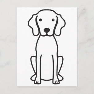 Vizsla Hund Tecknad Vykort