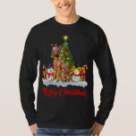 Vizsla Hund Träd Lighting Santa Vizsla Christm T Shirt<br><div class="desc">Vizsla Hund Träd Lighting Santa Vizsla jul</div>