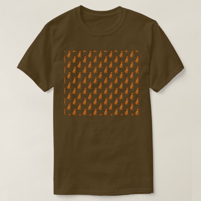 Vizsla Hund White Mönster T Shirt (Design framsida)