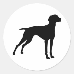 Vizsla hundSilhouette (svarten) Runt Klistermärke