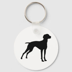 Vizsla hundsilhuett (svart) nyckelring