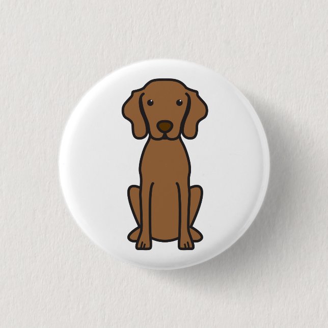 Vizsla hundtecknad knapp (Framsida)