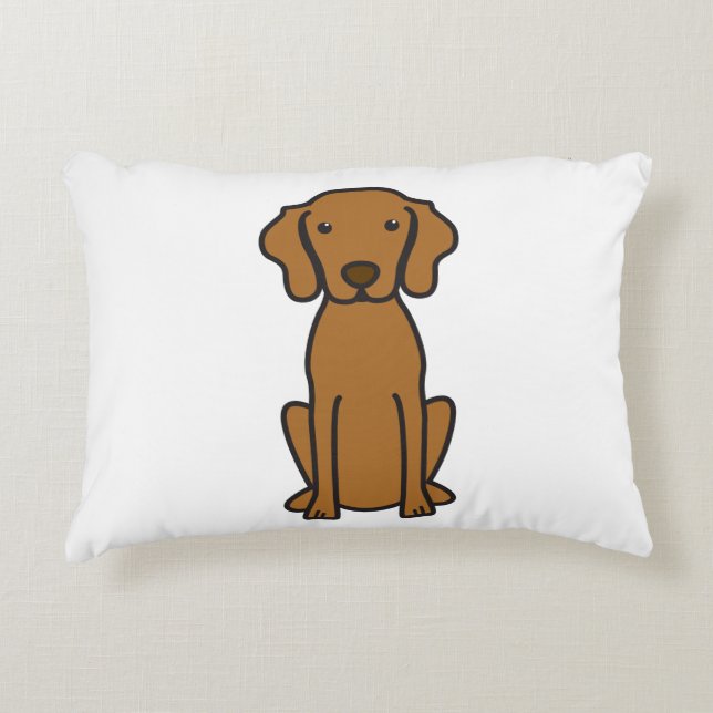 Vizsla hundtecknad prydnadskudde (Framsidan)