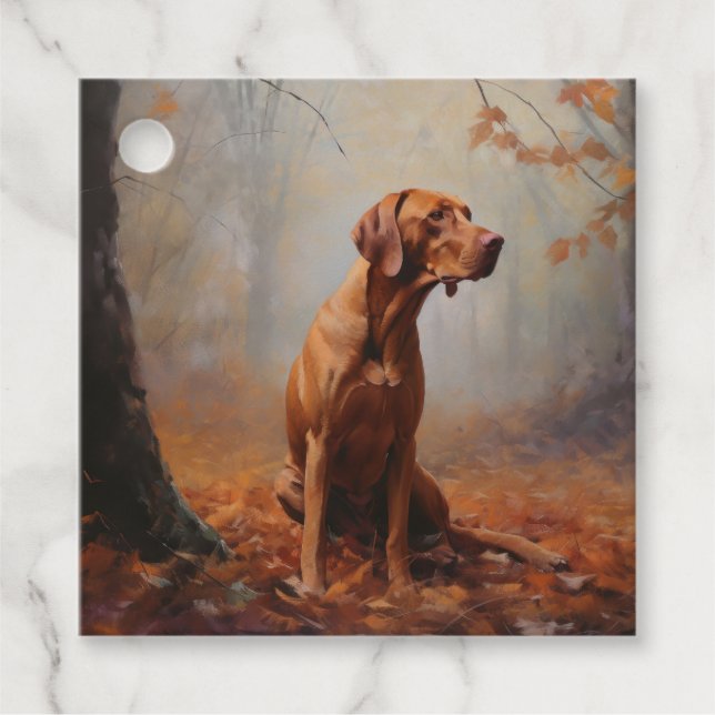 Vizsla i Höst löv Fall Inspire Gåvor Etiketter (Framsida)