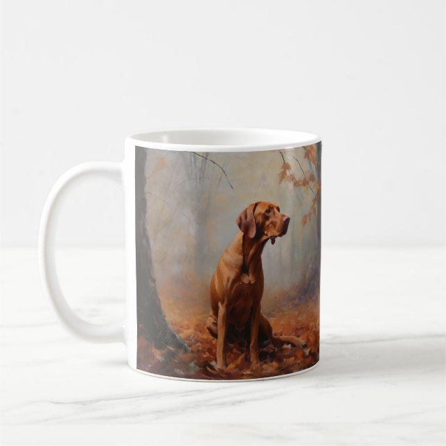 Vizsla i Höst löv Fall Inspire Kaffemugg (Vänster)