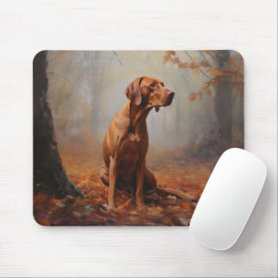 Vizsla i höstlöv Fall Inspirerar Musmatta