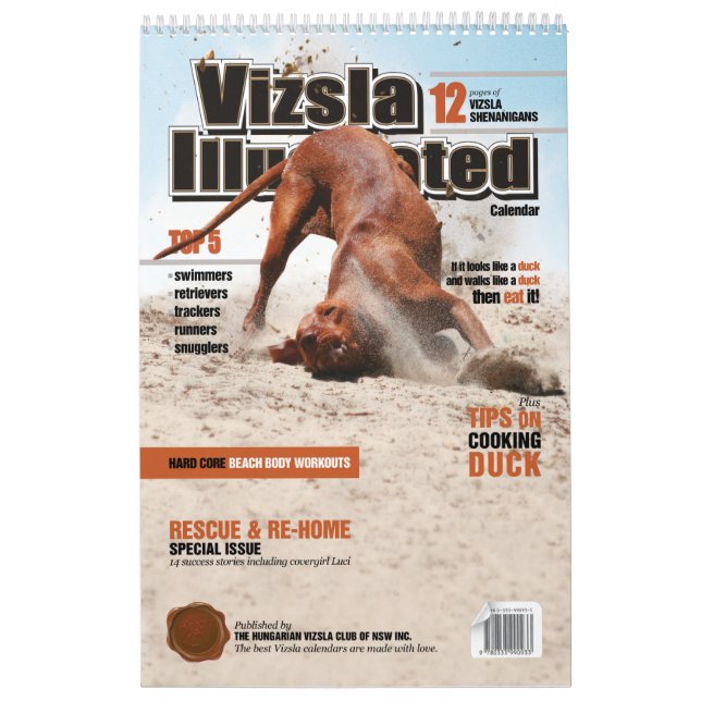 Vizsla Illustrated Calendar Kalender (Omslag)
