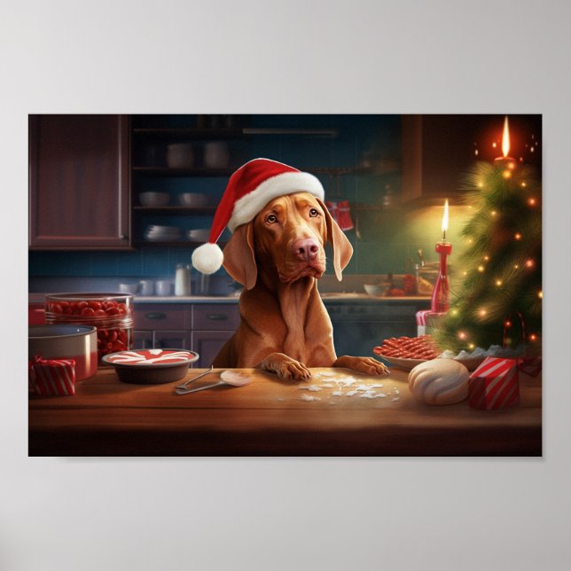 Vizsla jul Cookies Festive Helgdag Poster (Framsidan)