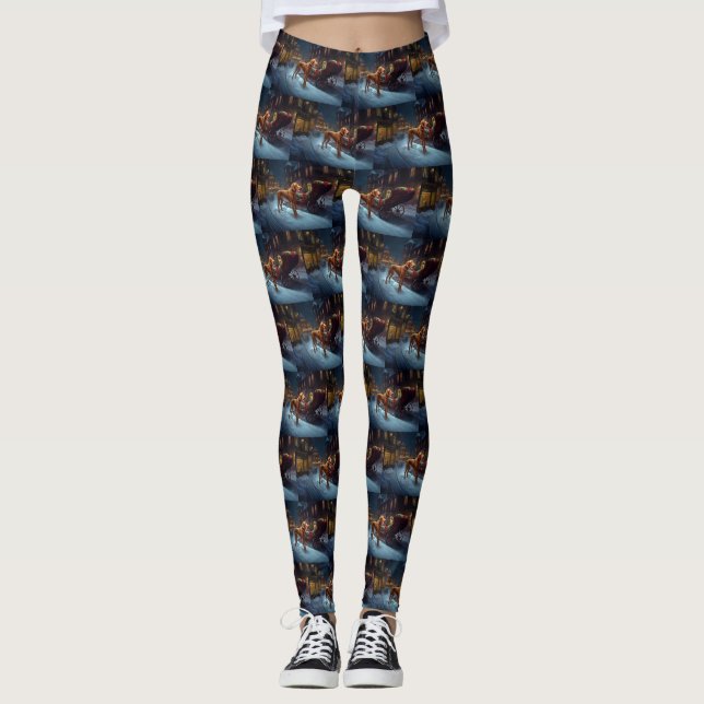 Vizsla Jul Festive Season Leggings (Framsida)