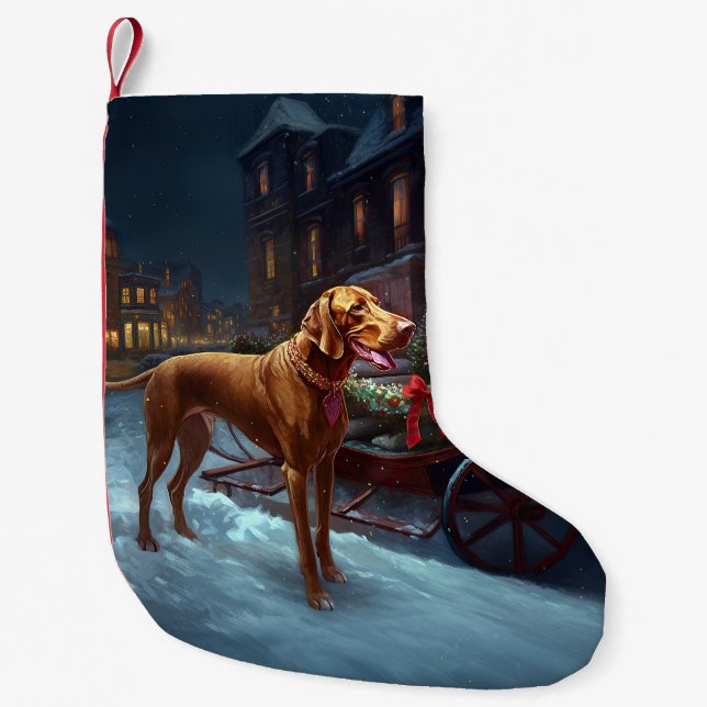 Vizsla jul firande  liten julstrumpa (Framsidan)