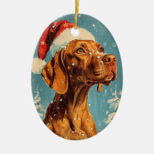 Vizsla jul julgransprydnad keramik