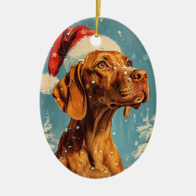 Vizsla jul julgransprydnad keramik (Framsidan)