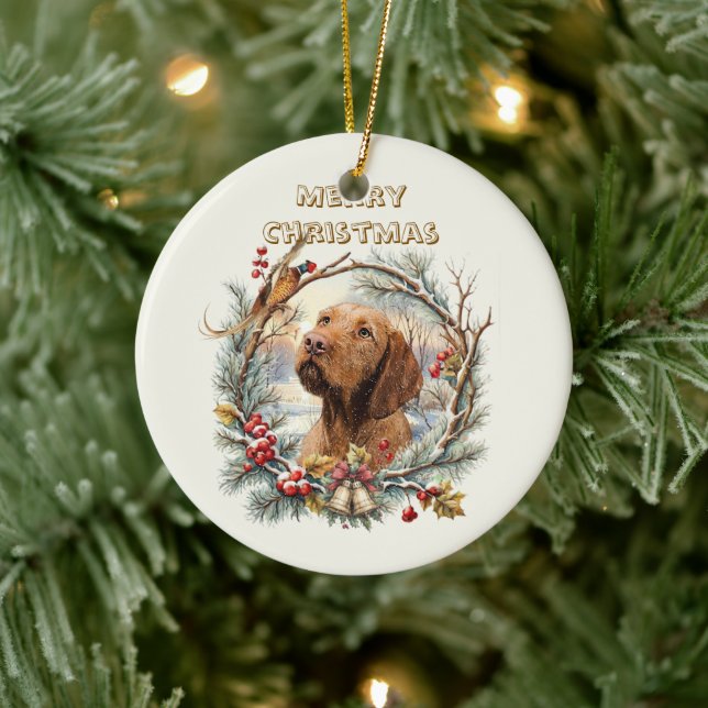Vizsla jul  julgransprydnad keramik (Träd)