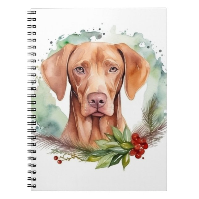 Vizsla Jul WAN Festive Valp Anteckningsbok (Framsidan)