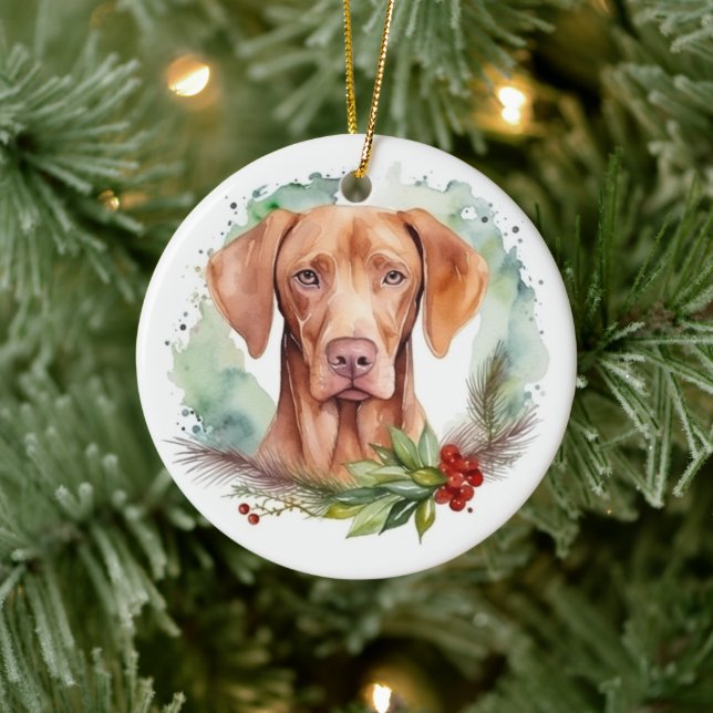 Vizsla Jul WAN Festive Valp Julgransprydnad Keramik (Träd)