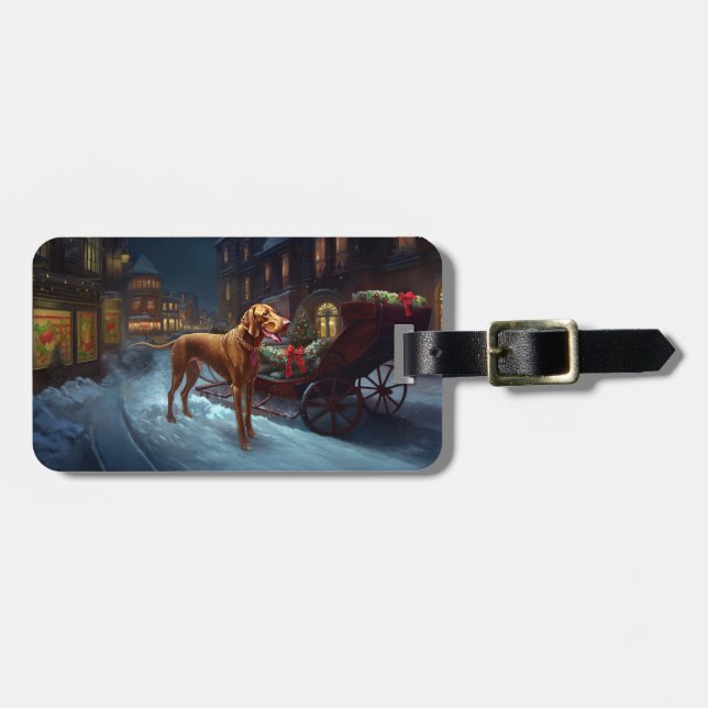 Vizsla Julfirande Säsong Bagagebricka (Horisontell Framsida)