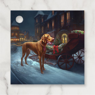 Vizsla Julfirande Säsong Gåvor Etiketter